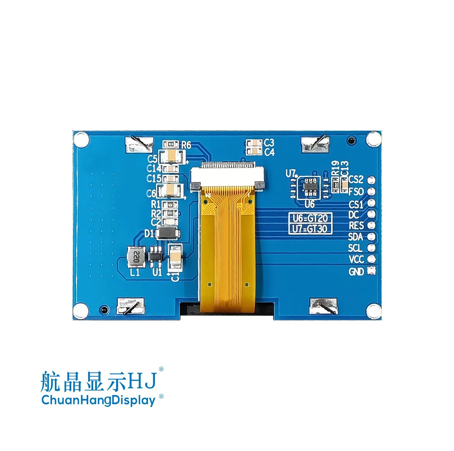 OLED de 2.42 pulgadas 128x64
