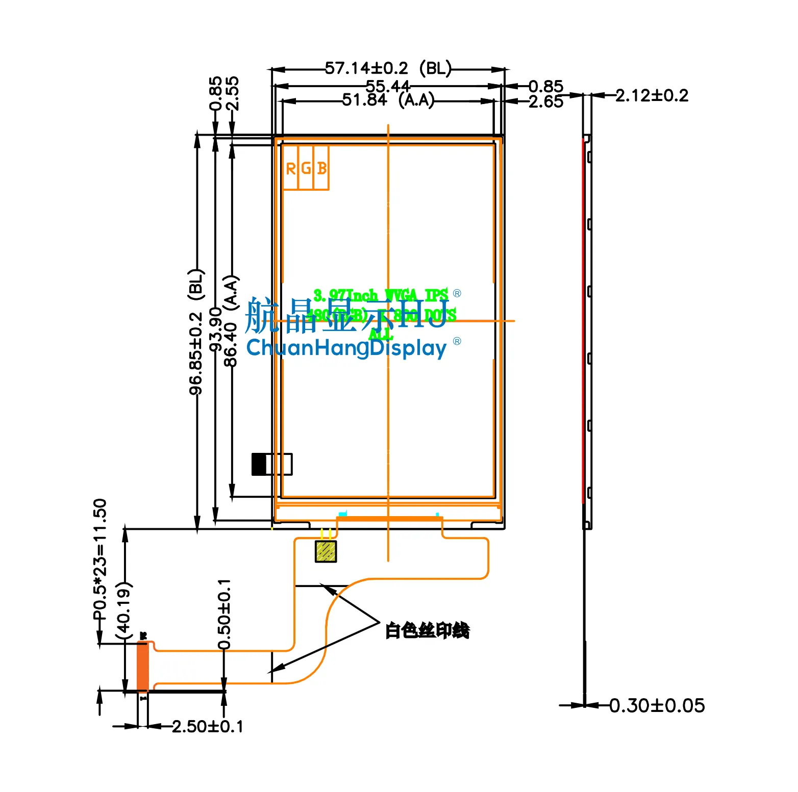 IPS 3,97 Zoll TFT