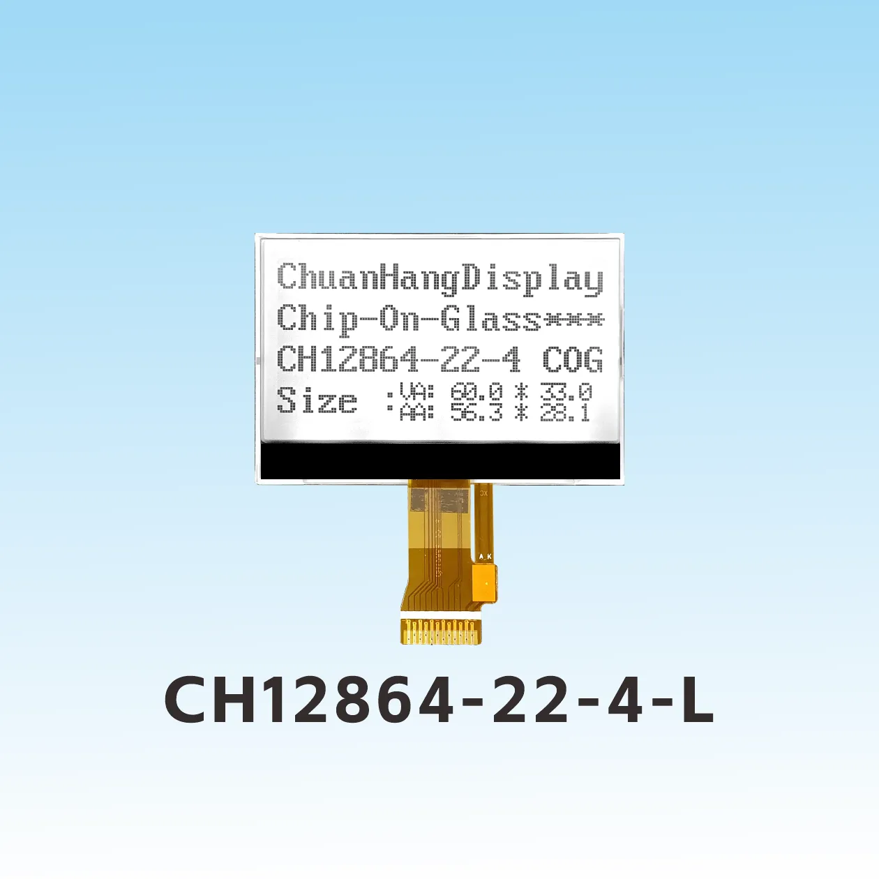 CH12864-22-4-L  cog lcd 12864 spi