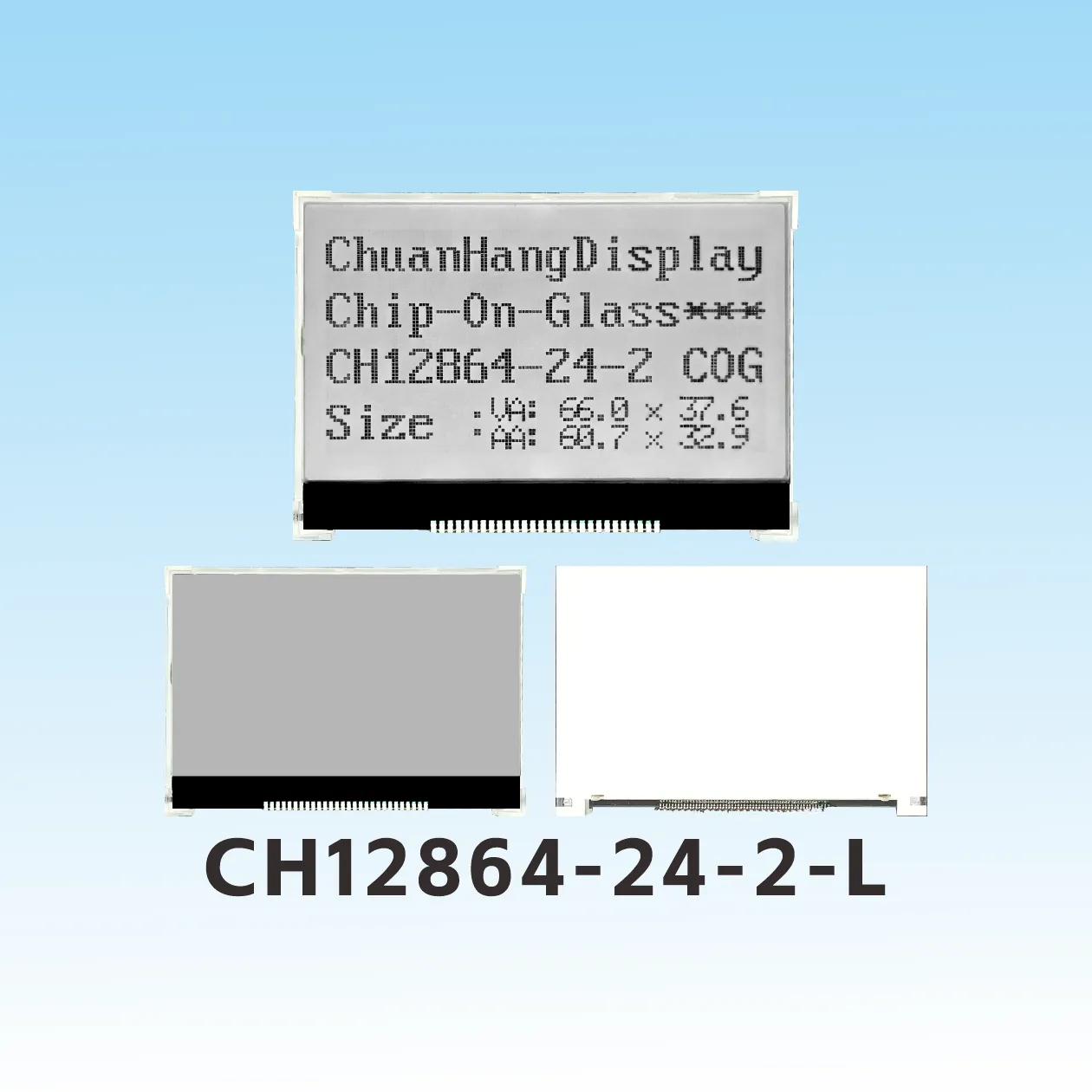 CH12864-24-2- L Broche de soudage 128x64 lcd mono cog