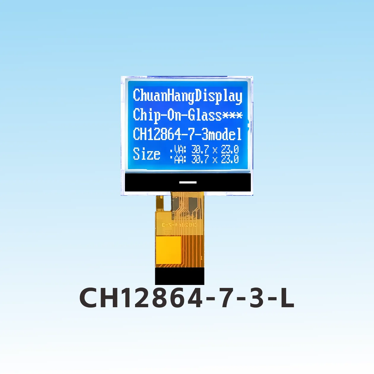 CH12864-7-3-L   china 12864 cog lcd