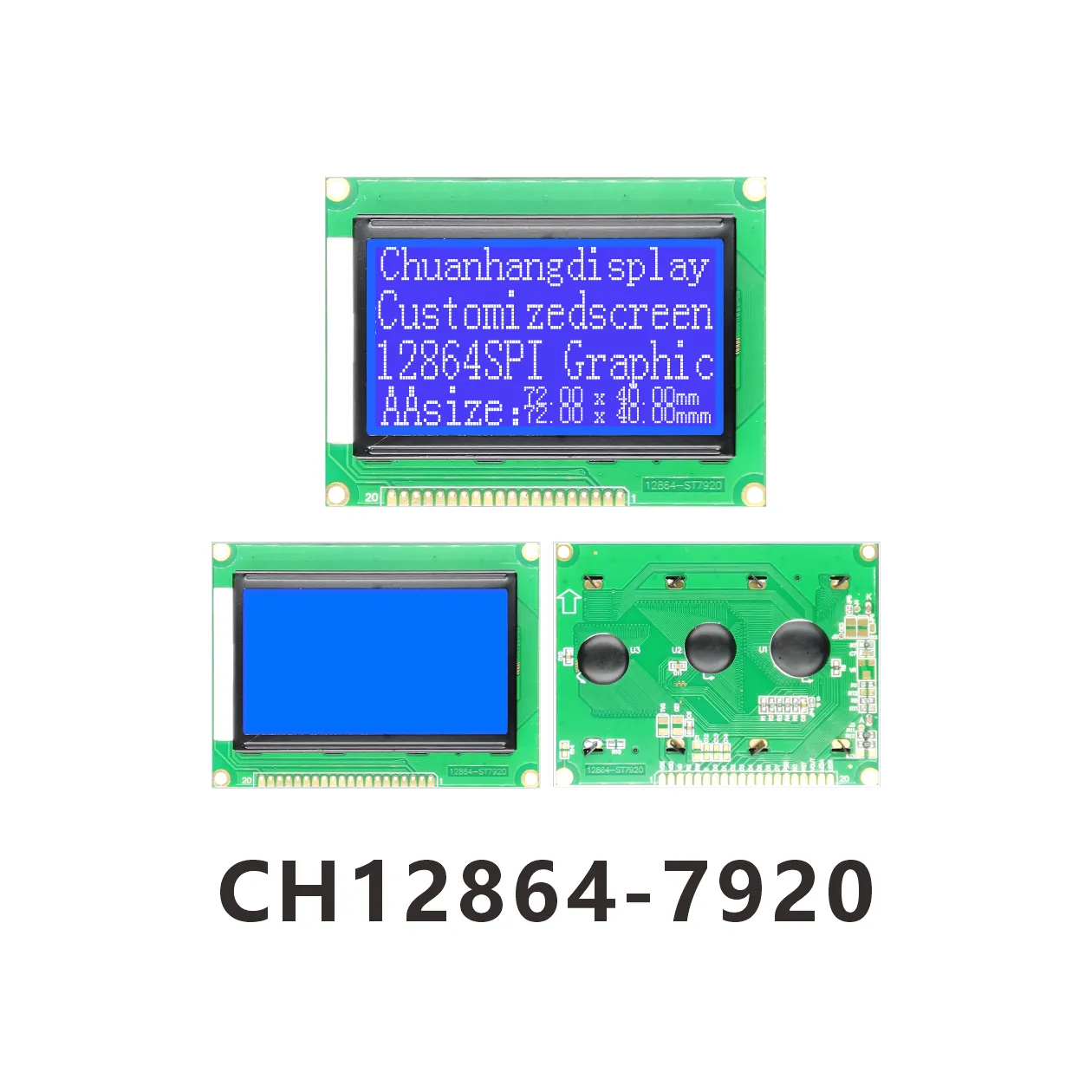 &Eacute;cran LCD CH12864-7920 avec circuit int&eacute;gr&eacute; AIP31066