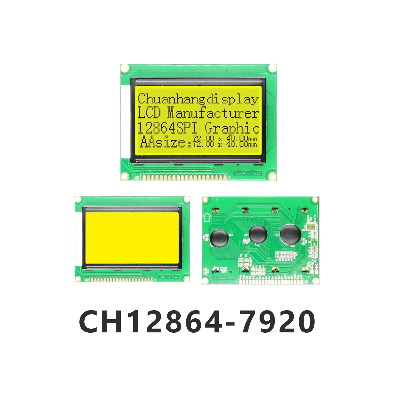 &Eacute;cran LCD CH12864-7920 avec circuit int&eacute;gr&eacute; AIP31066