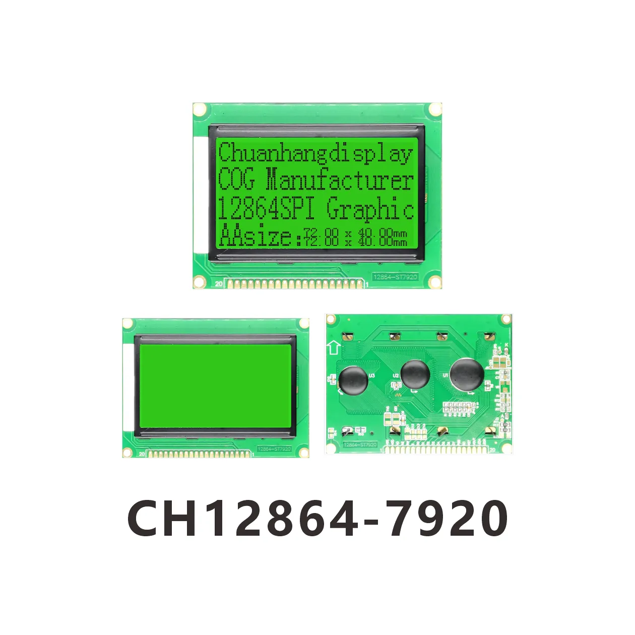 &Eacute;cran LCD CH12864-7920 avec circuit int&eacute;gr&eacute; AIP31066