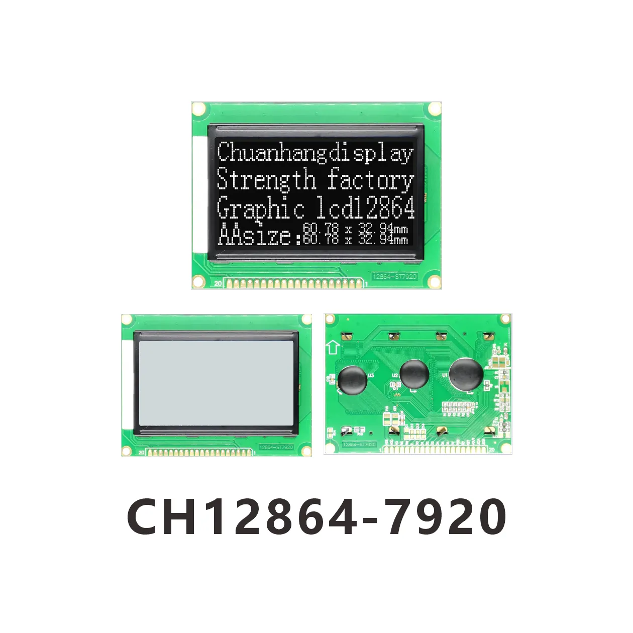 &Eacute;cran LCD CH12864-7920 avec circuit int&eacute;gr&eacute; AIP31066
