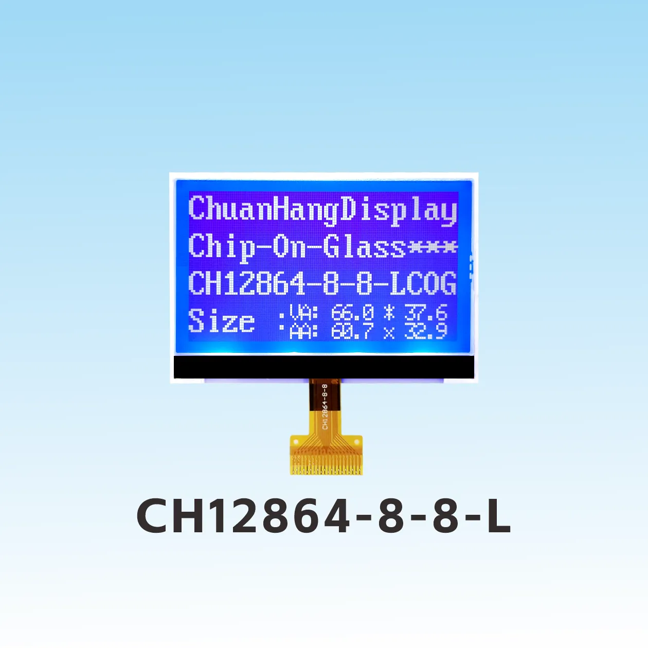 Dimensions LCD CH12864-8-8-L128x64