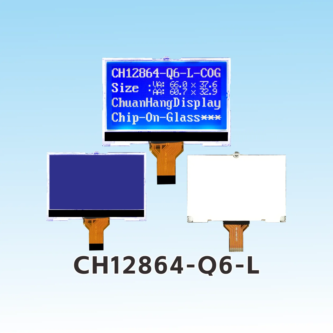 CH12864-Q6-L  Plug-in 64x128 LCD