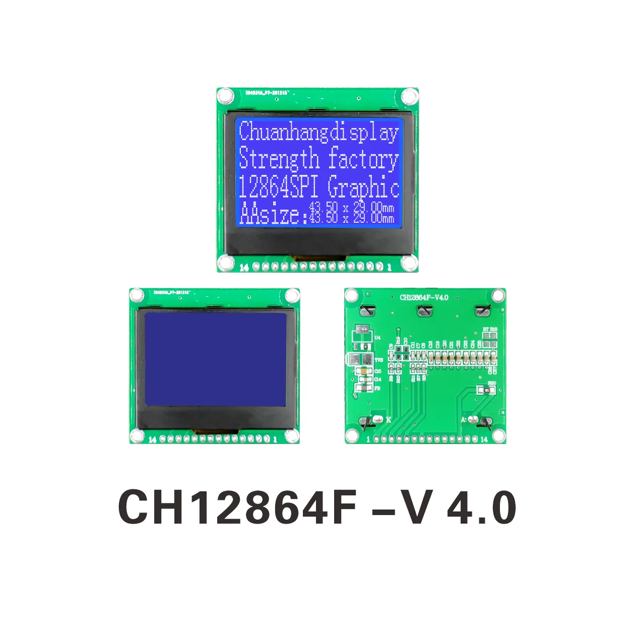 CH12864F-V4.0 mit Eisenrahmen 12864 LCD-Modul