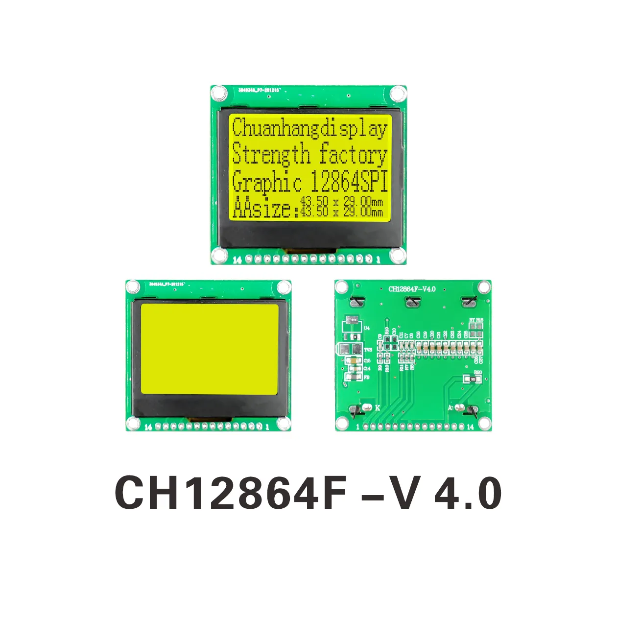 CH12864F-V4.0 Avec cadre en fer 12864 module LCD