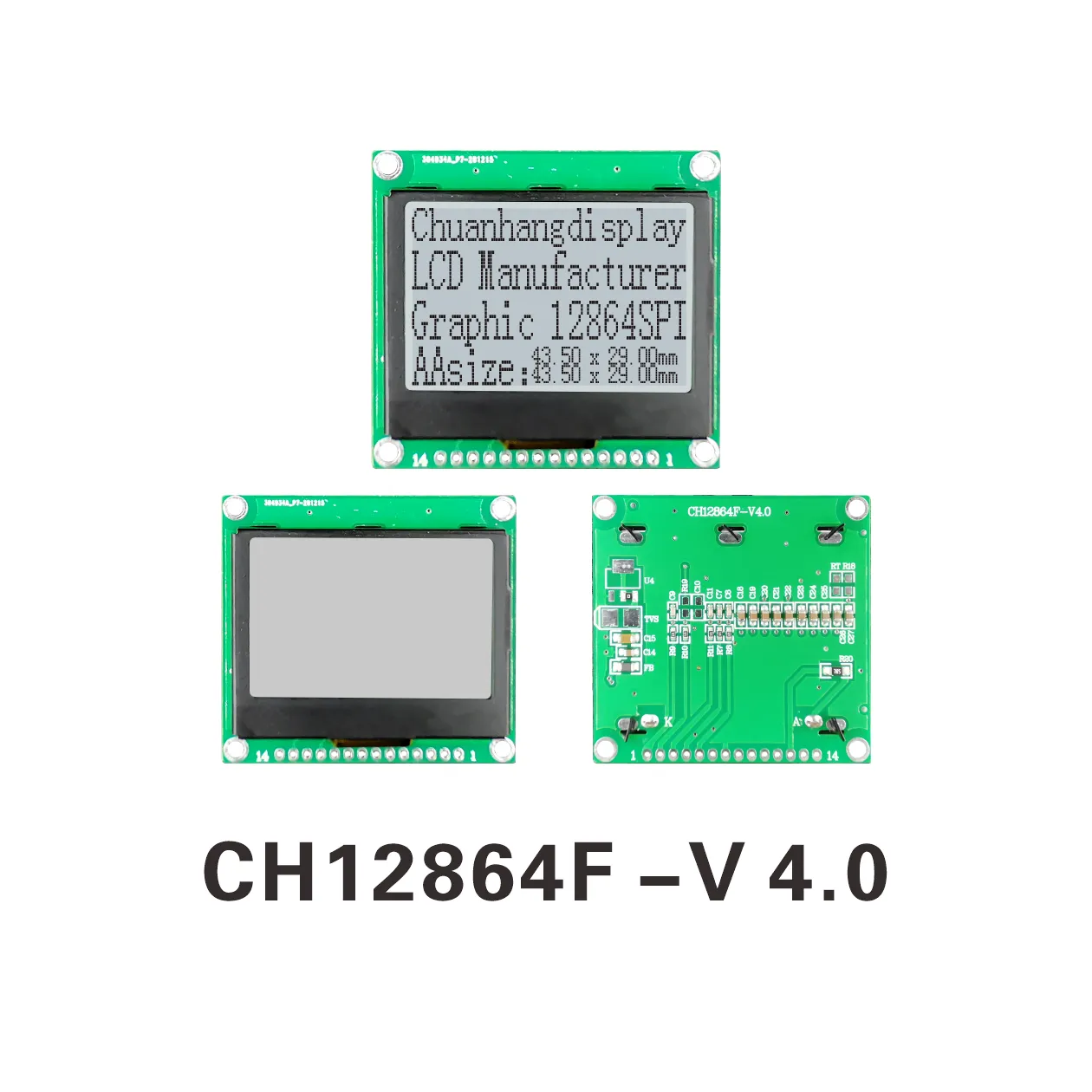 CH12864F-V4.0 Avec cadre en fer 12864 module LCD