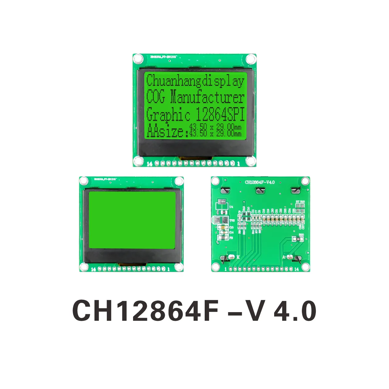 CH12864F-V4.0 Avec cadre en fer 12864 module LCD