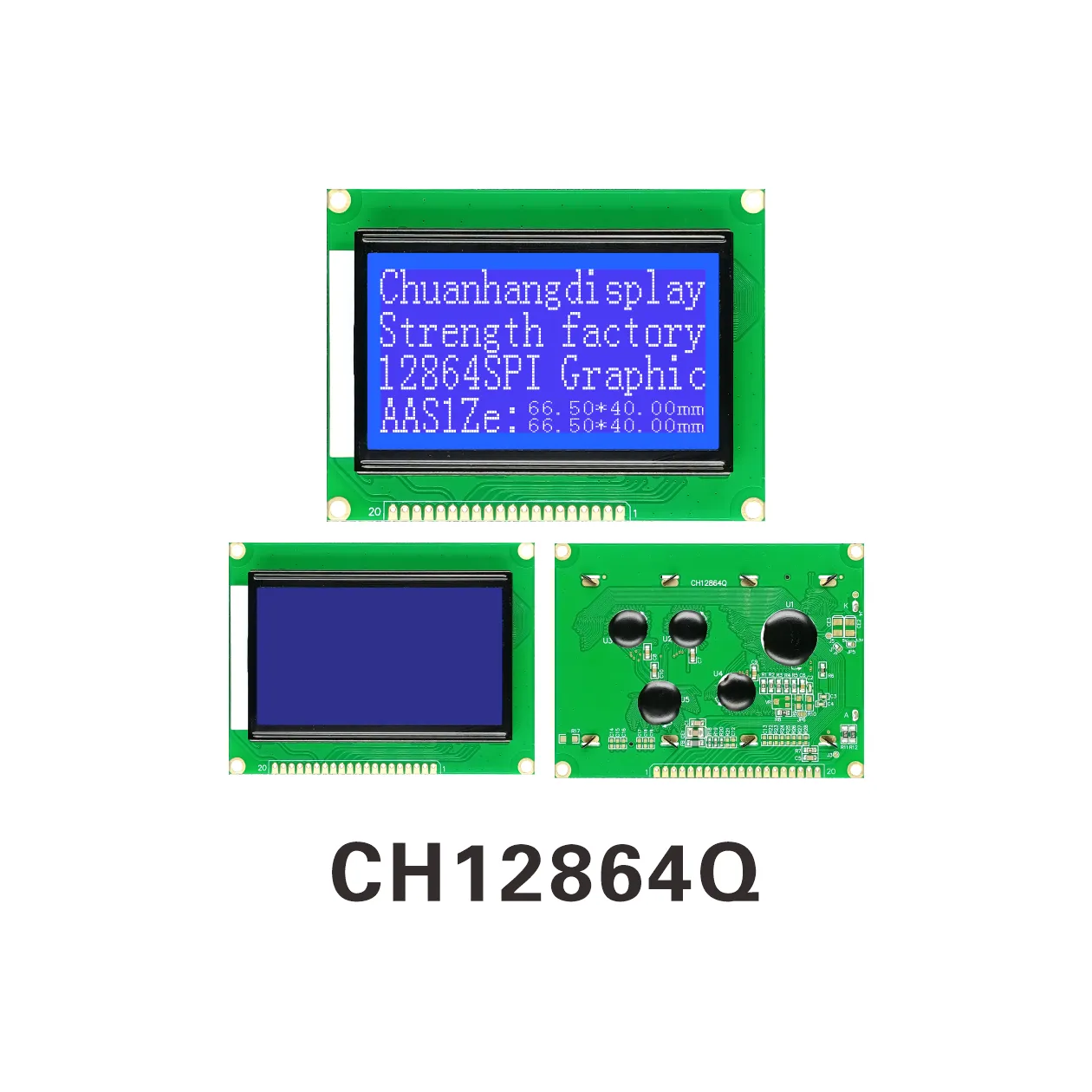 CH12864Q 12864 Affichage LCD (COB+PCB)