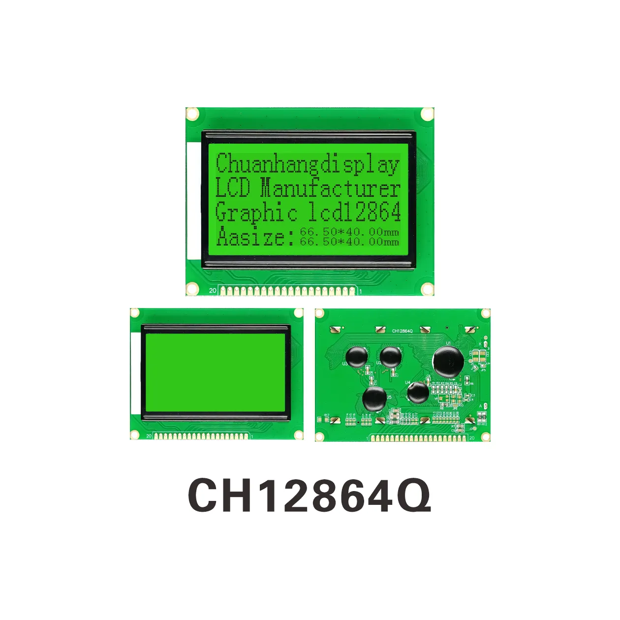 CH12864Q 12864 Affichage LCD (COB+PCB)