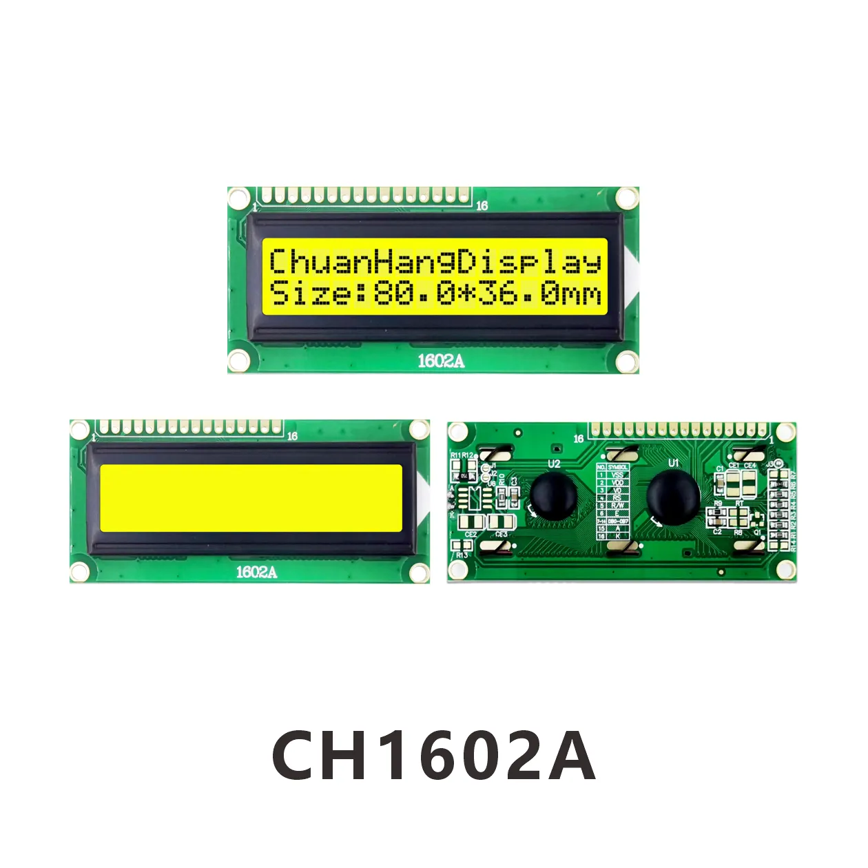 CH1602A  &eacute;cran LCD 16x2