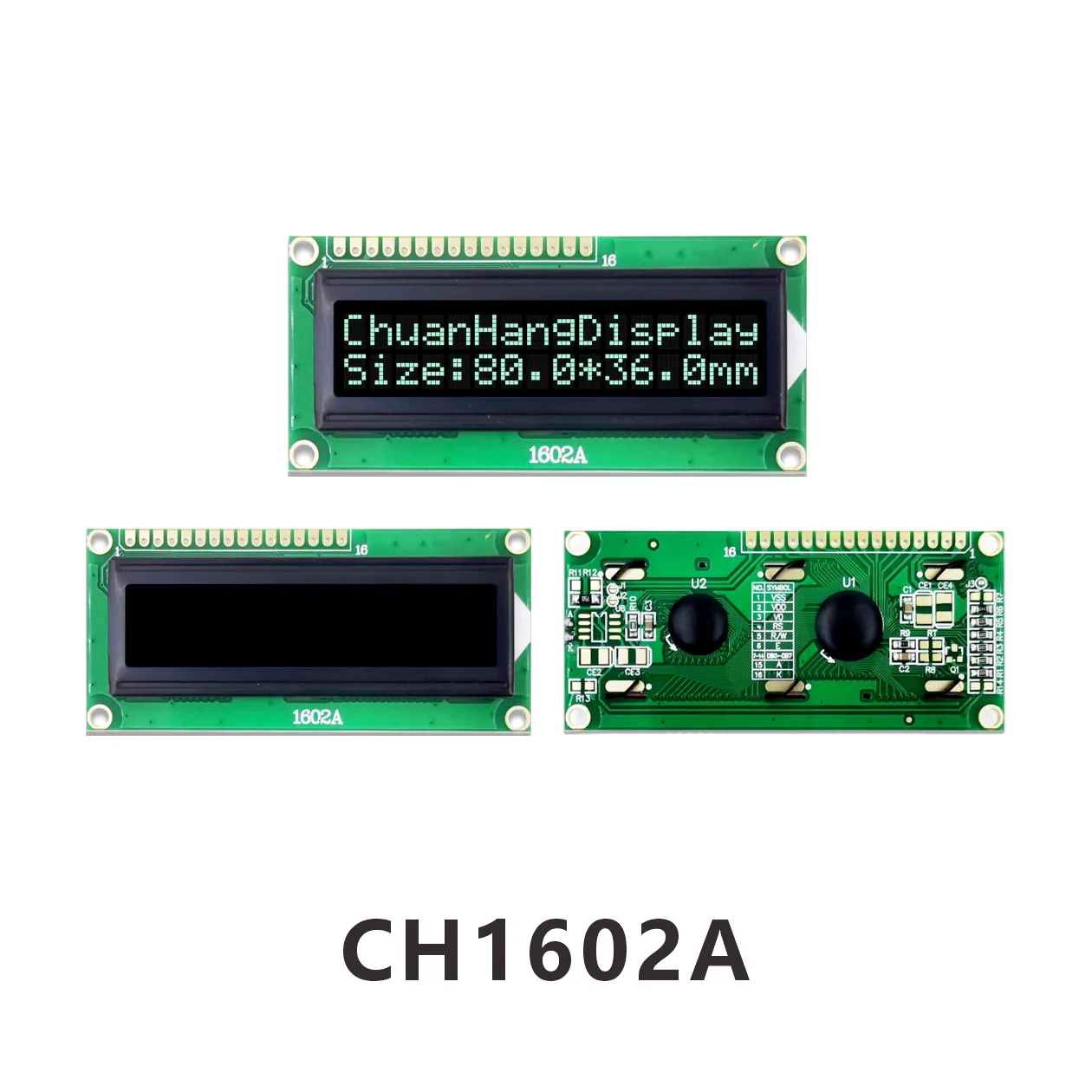 CH1602A  &eacute;cran LCD 16x2