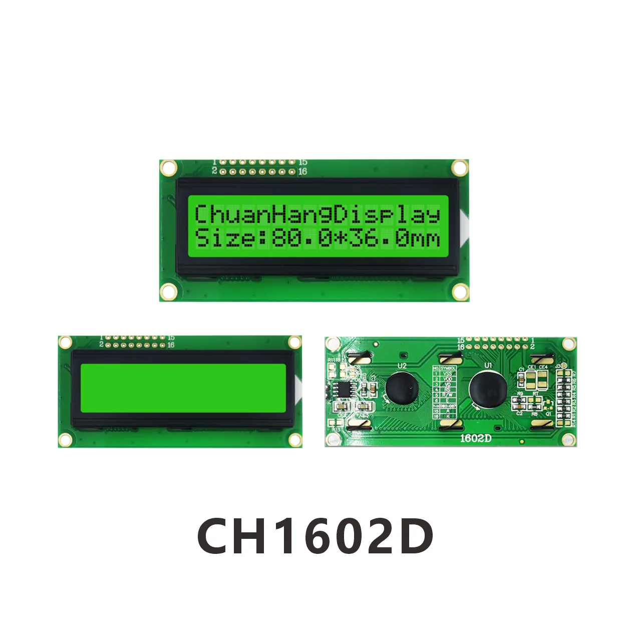CH1602D &eacute;cran lcd 16x2 fiche technique