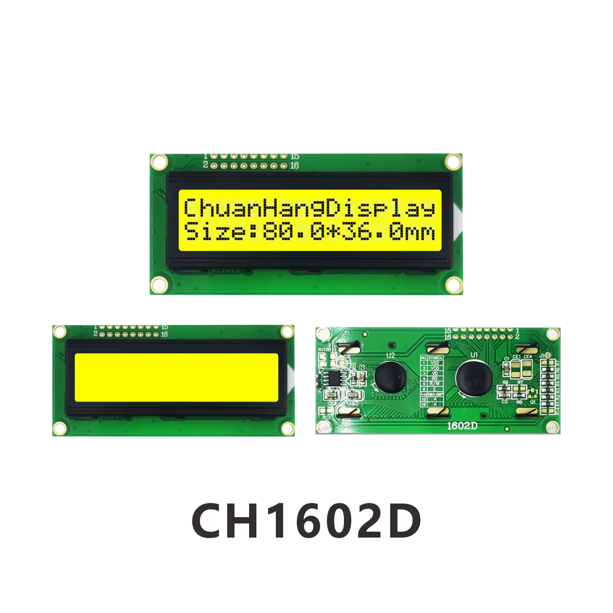CH1602D &eacute;cran lcd 16x2 fiche technique