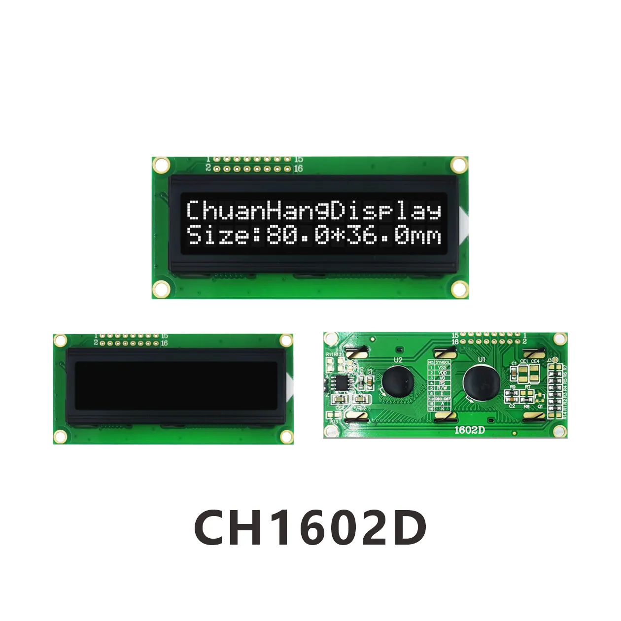 CH1602D &eacute;cran lcd 16x2 fiche technique