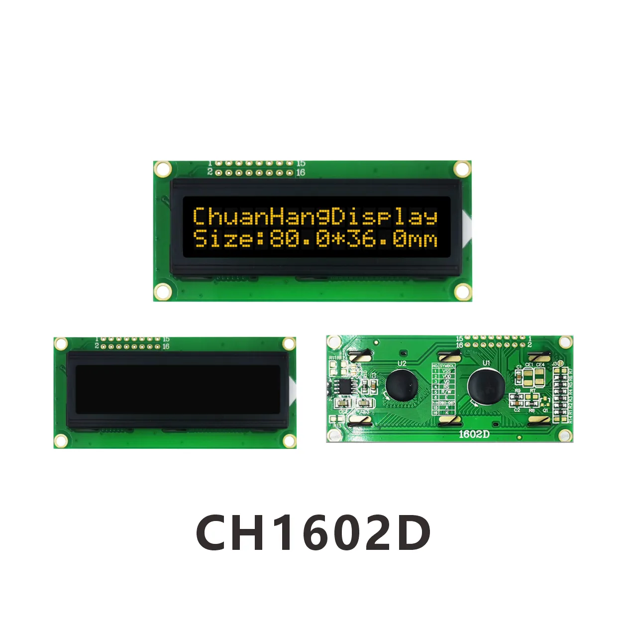 CH1602D &eacute;cran lcd 16x2 fiche technique