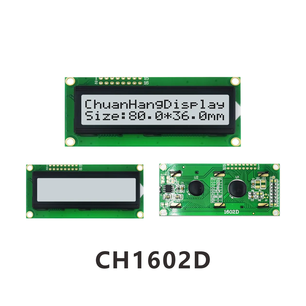 CH1602D &eacute;cran lcd 16x2 fiche technique