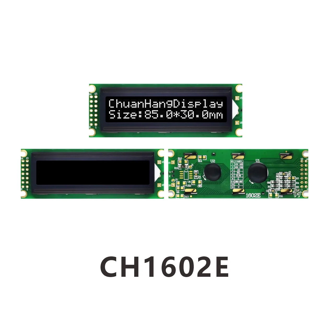 CH1602E écran lcd 16x2 spécifications
