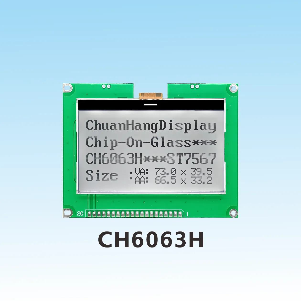 CH6063H    usine d'&eacute;crans LCD cog 12864