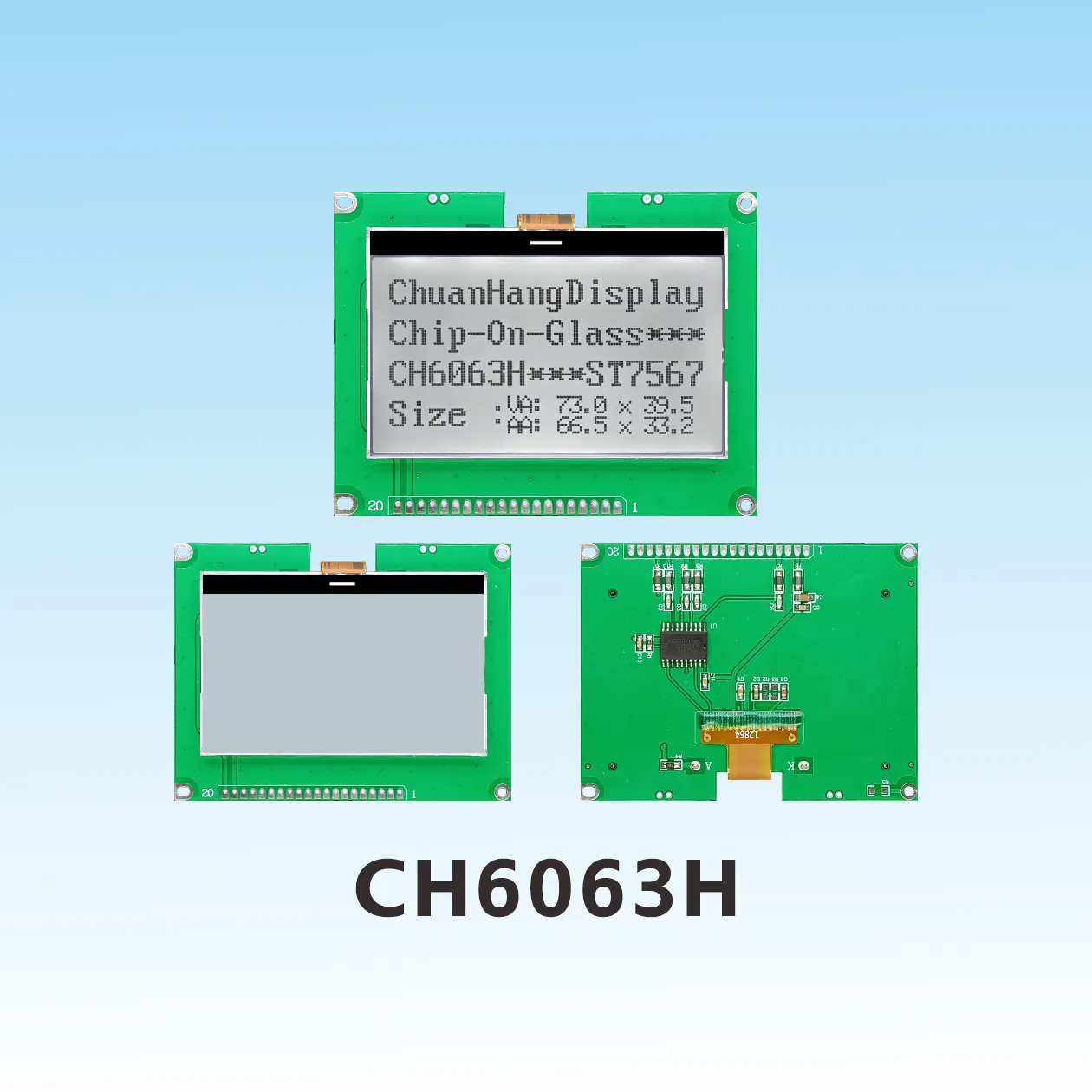 CH6063H fábrica de LCD cog 12864