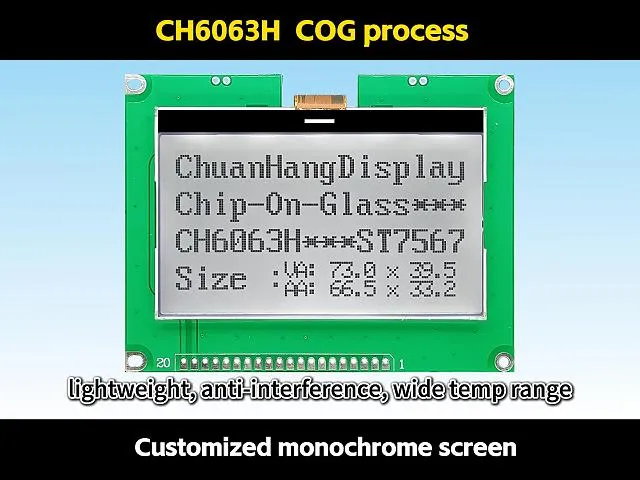 CH6063H    usine d'&eacute;crans LCD cog 12864