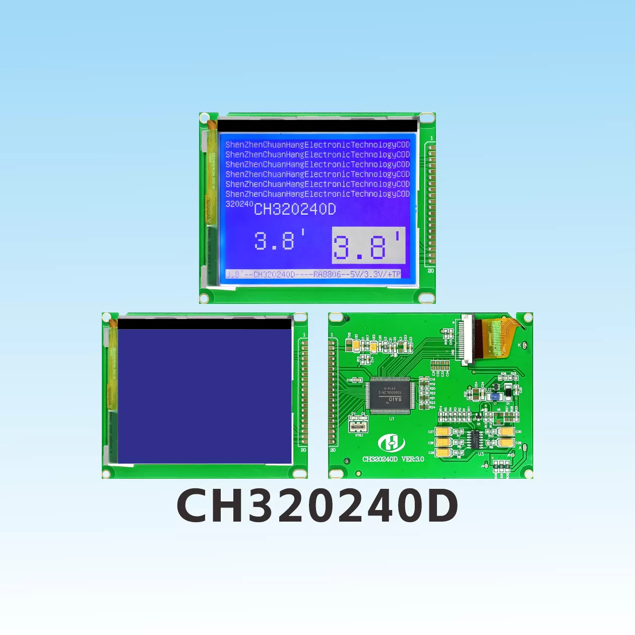 CH320240D Chip-on-Glass-LCD-Modul 320x240